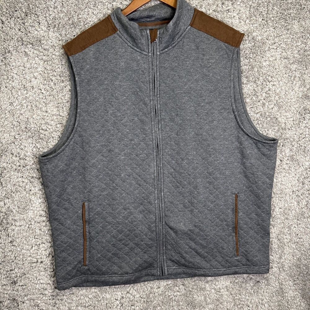 Bonobos Men’s Quilted Vest Size XXL Zip Up Grey Knit Neutral